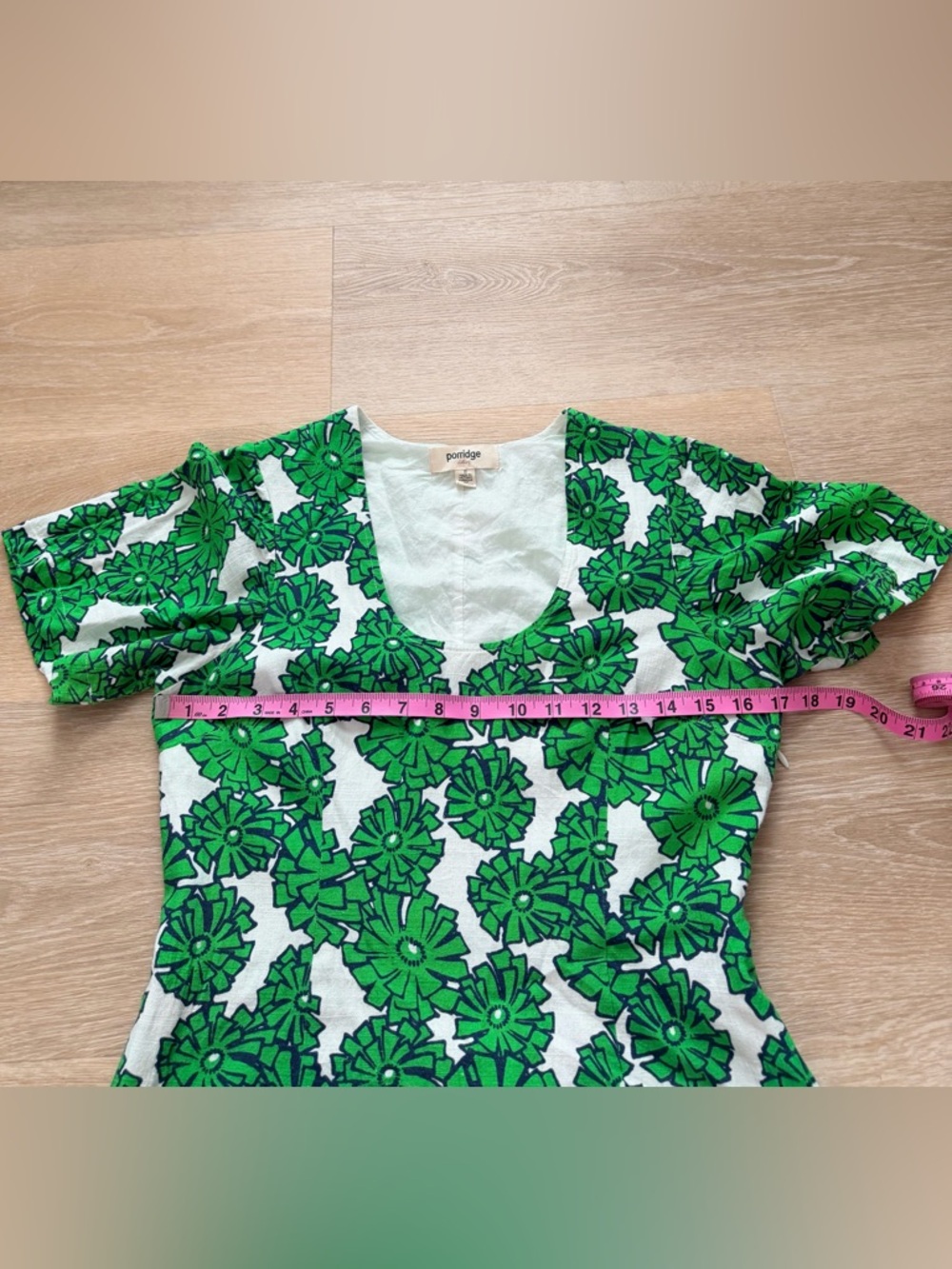 Anthropologie Porridge Linen Blend Printed Mini Dress Crewneck Short Sleeve S - Picture 11 of 12
